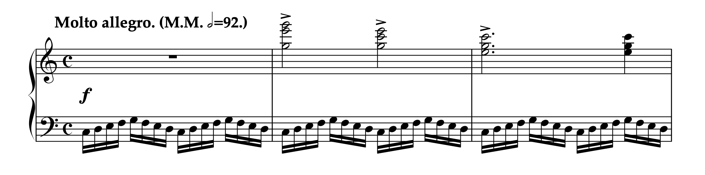 ツェルニー「50番練習曲 Op.740 より 第1番」の楽譜。曲の冒頭が示されており、自然な発展のための練習曲として紹介されている。