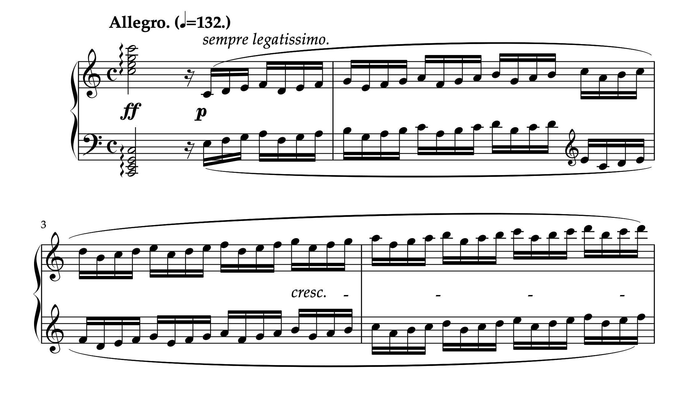 クラーマー「60の練習曲（ビューロー編）第1番」の楽譜。曲の冒頭が示されており、補完的な練習曲として紹介されている。