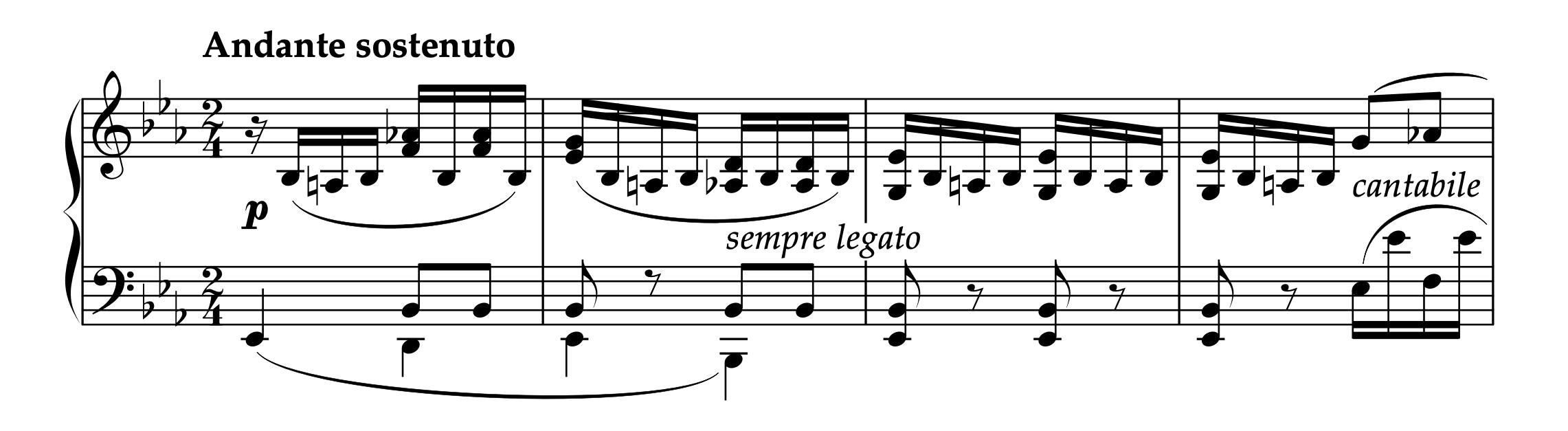 メンデルスゾーン「6つの子供の小品 Op.72 第2番」冒頭楽譜