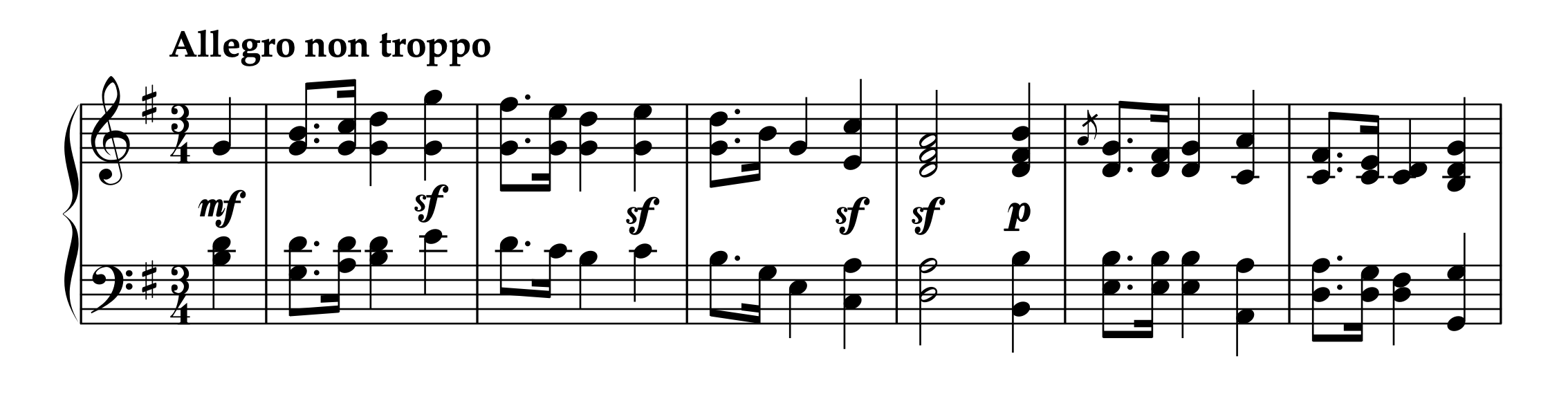 メンデルスゾーン「6つの子供の小品 Op.72 第1番」冒頭楽譜