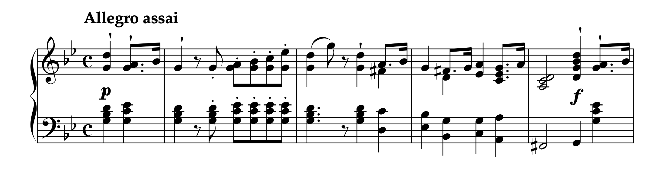 メンデルスゾーン「6つの子供の小品 Op.72 第5番」冒頭楽譜