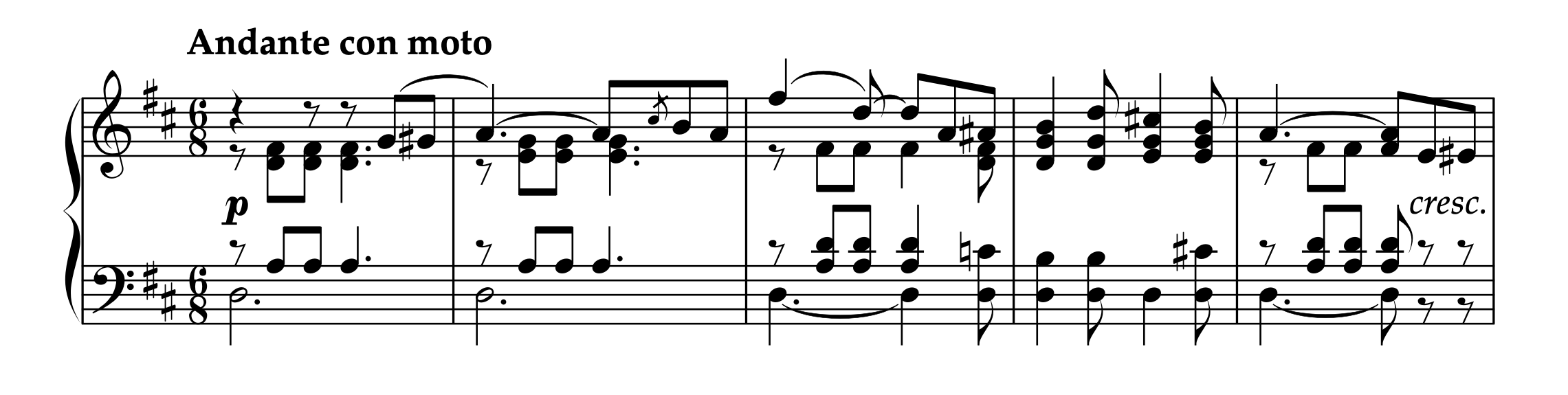メンデルスゾーン「6つの子供の小品 Op.72 第4番」冒頭楽譜