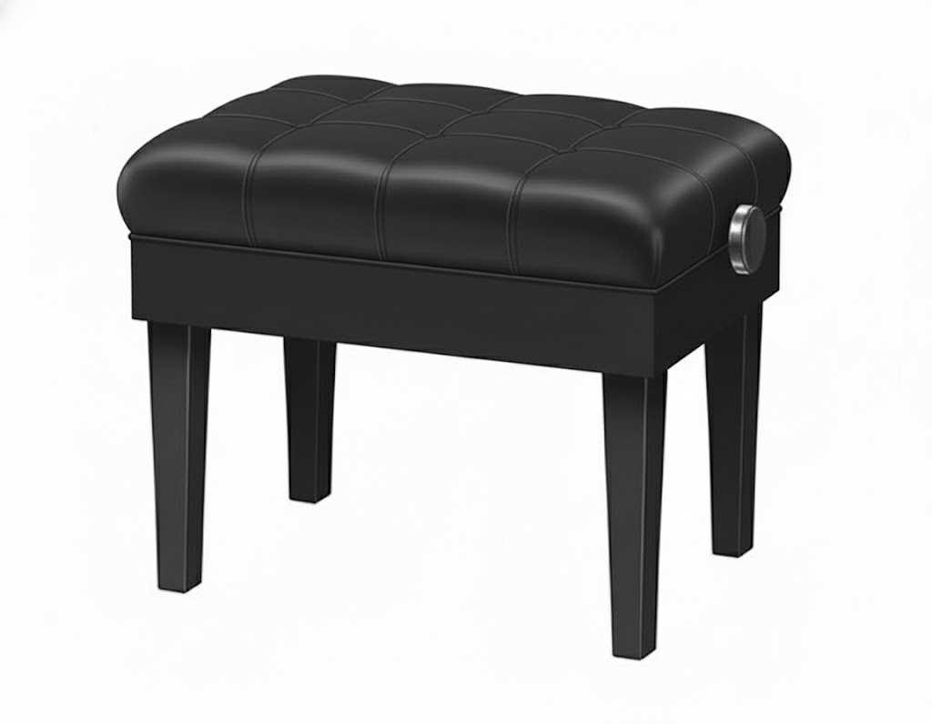 背もたれなしのピアノ用ベンチ椅子の画像