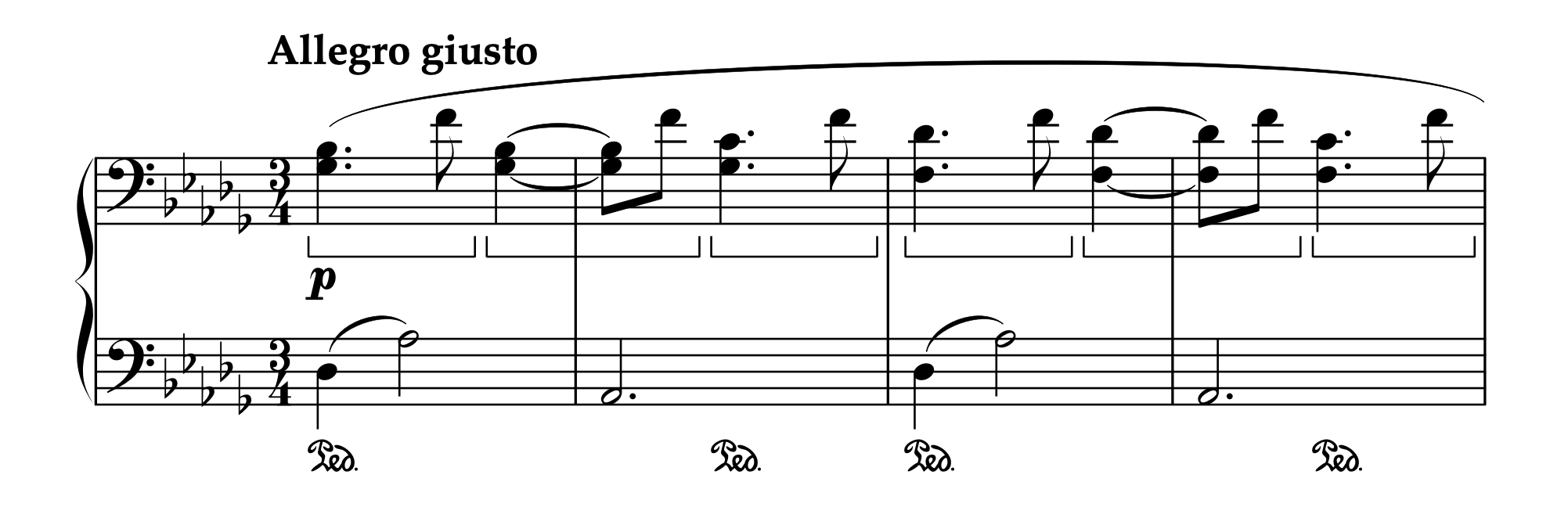 ラヴェル「ボロディン風に」曲頭の楽譜。