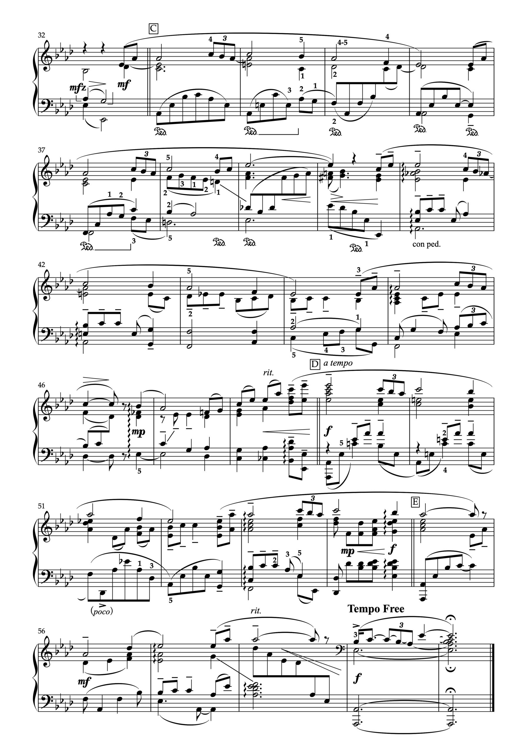 アメイジング・グレイス ピアノソロ編曲楽譜 2ページ目