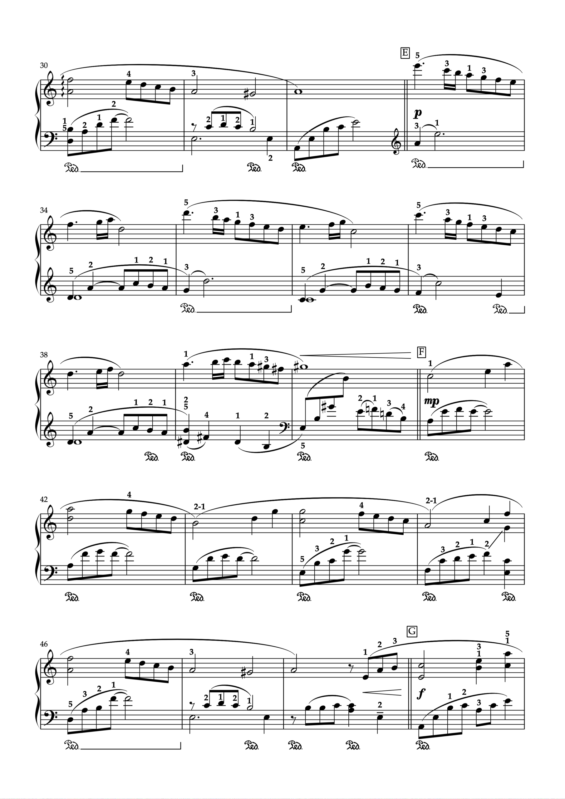 カッチーニ「アヴェ・マリア」ピアノ編曲楽譜（2ページ目）