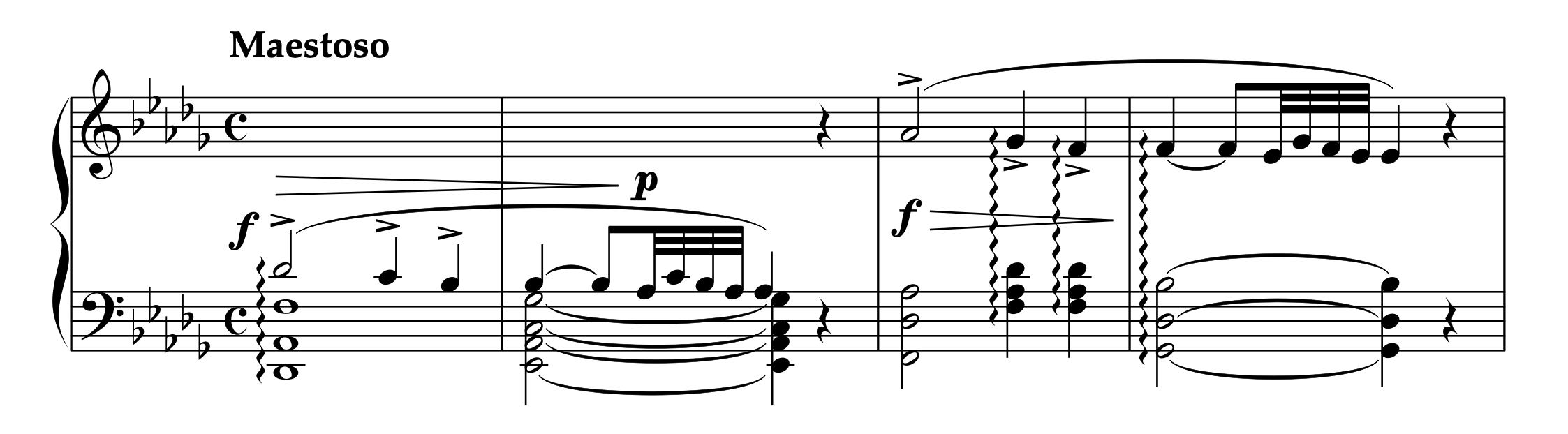 レシェティツキー『「ランメルモールのルチア」のアンダンテ・フィナーレ Op.13』1-4小節。
