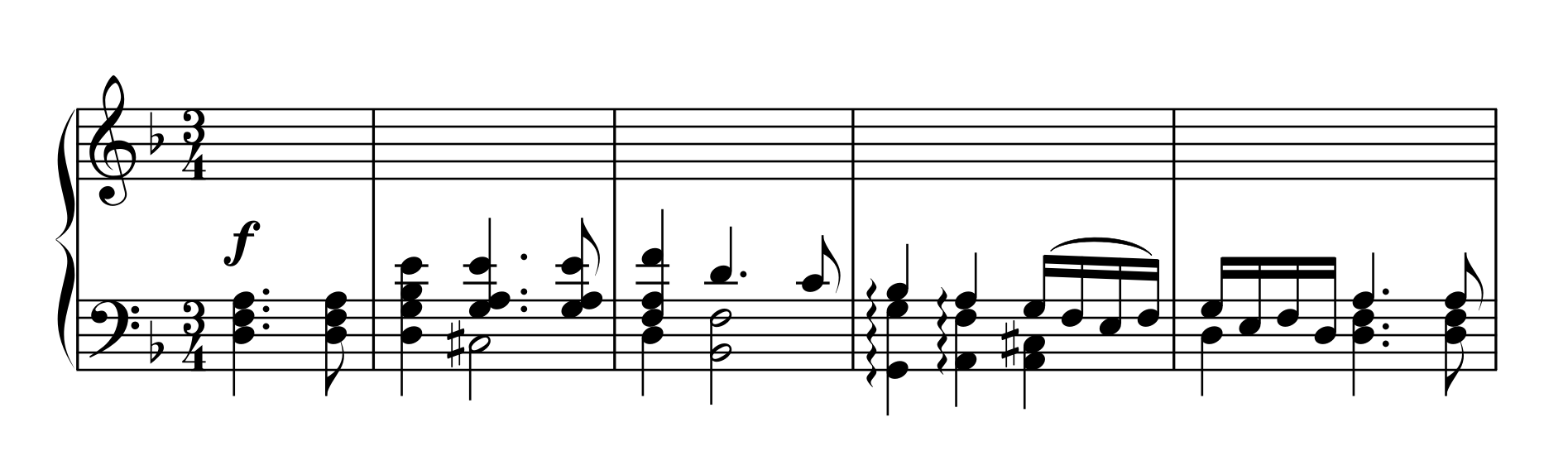 J.S.バッハ作曲、ブラームス編曲「シャコンヌ」の楽譜。曲の冒頭の譜例が掲載されている。